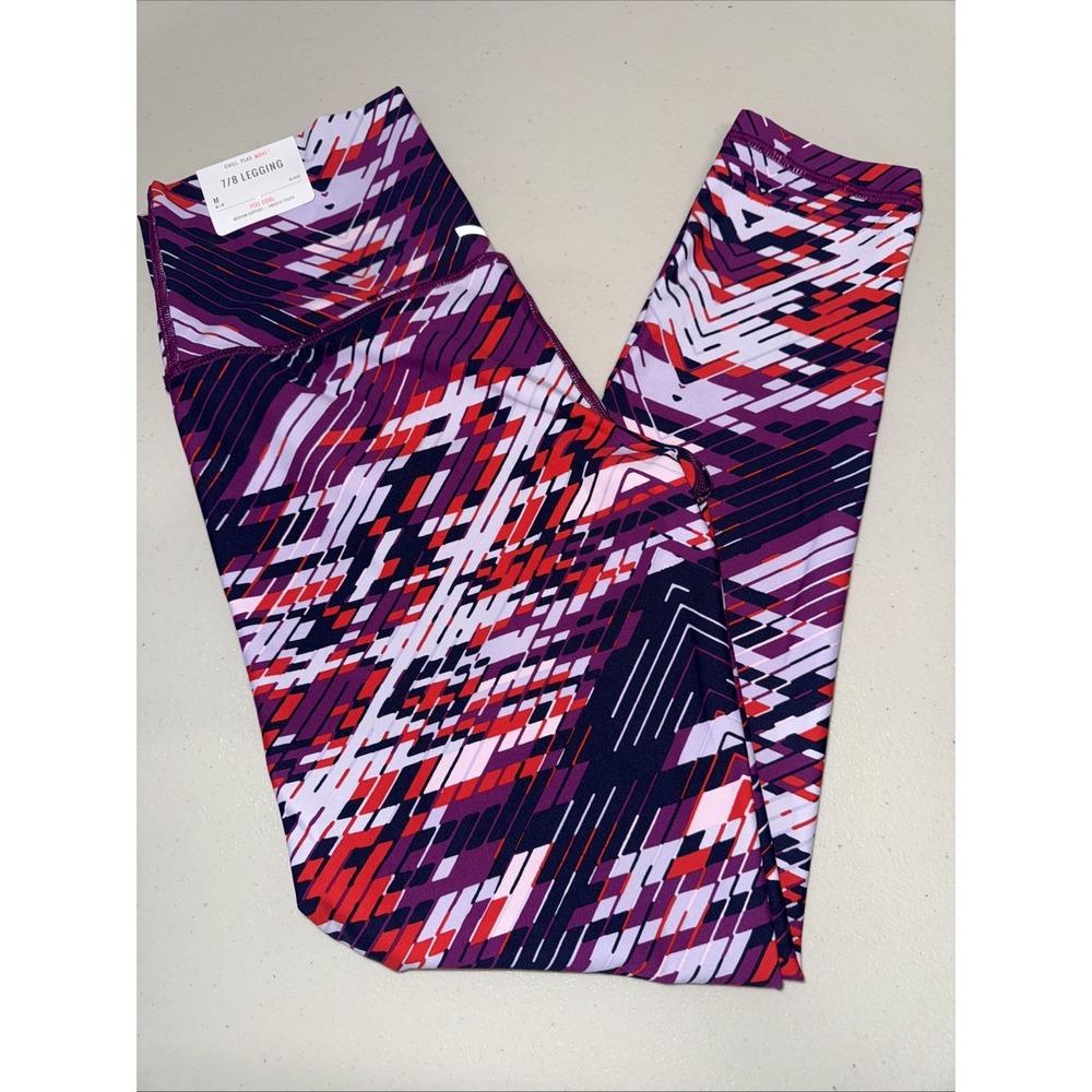 Aerie Medium Chill Play Move Colorful Geometric Print High Waisted Leggings 7/8